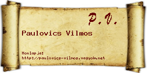 Paulovics Vilmos névjegykártya