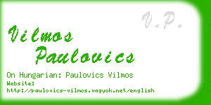 vilmos paulovics business card